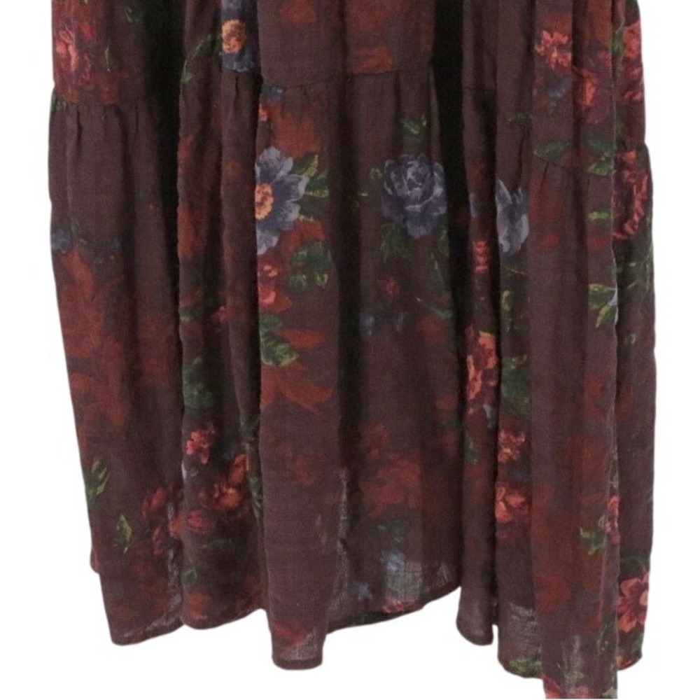 Natural Life Rebecca Boho Floral Midi Dress Puff Sleeve Tiered XL - Picture 7 of 11